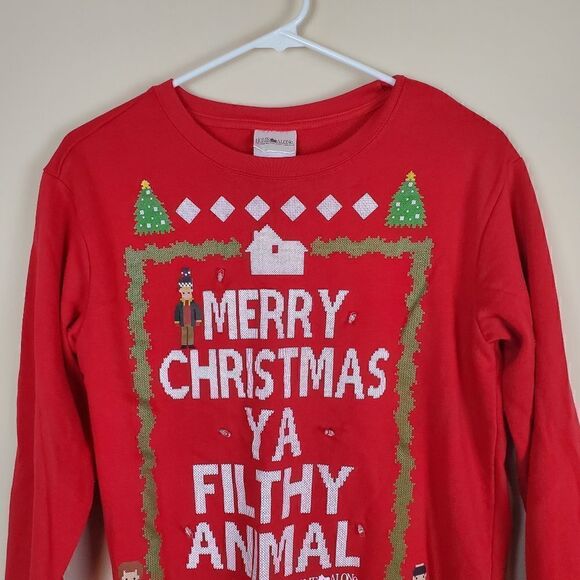 Home Alone Red Christmas Light Up Sweater Small *Does Not Work * - Picture 2 of 8